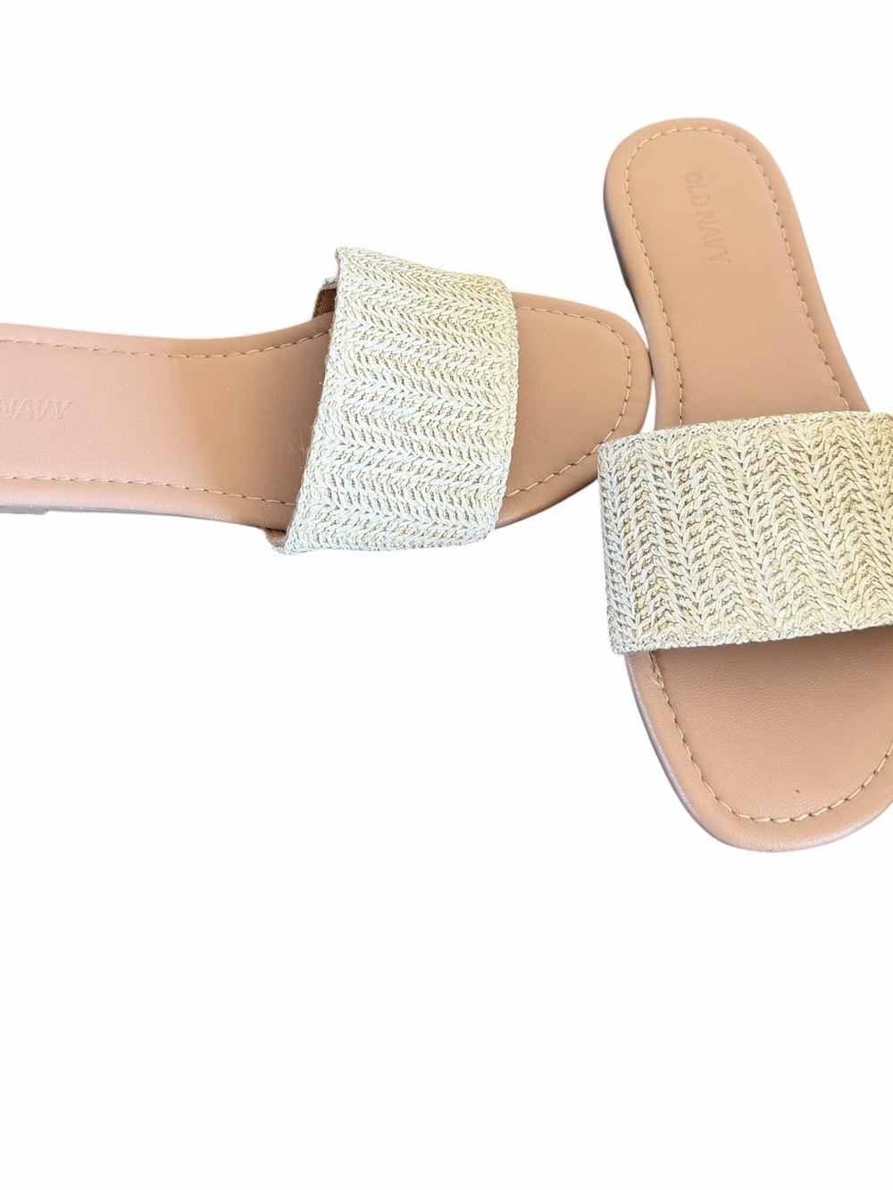 Old Navy Women's Beige Woven Slide Sandals Sz 6 - Picture 3 of 5